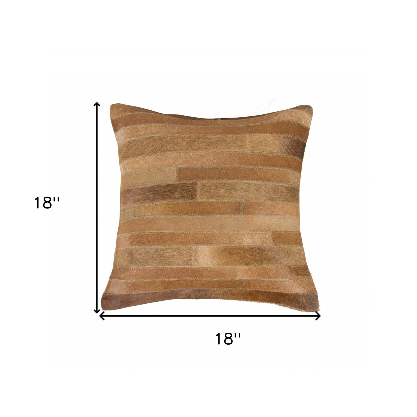 18" Brown Cowhide Throw Pillow-5