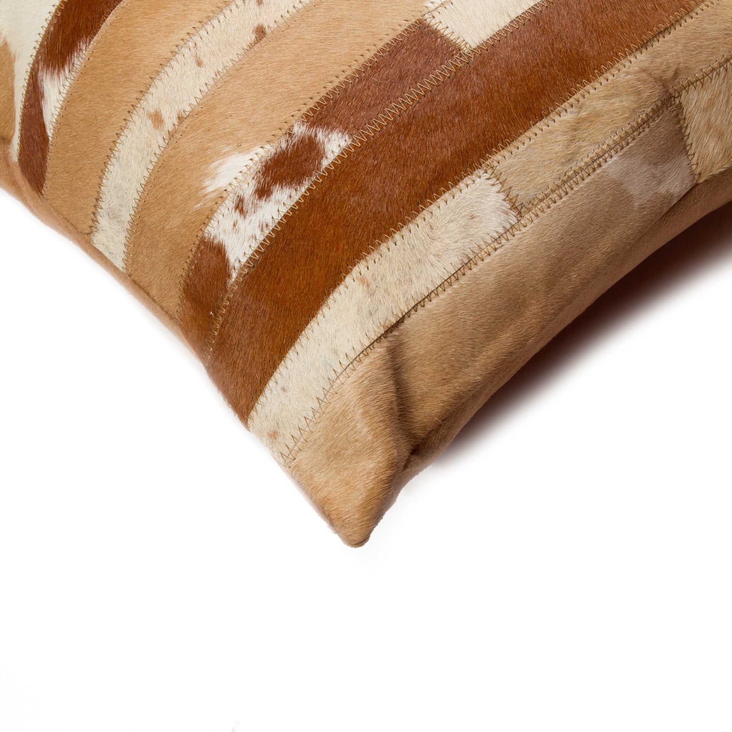 18" Brown and White Cowhide Throw Pillow-2