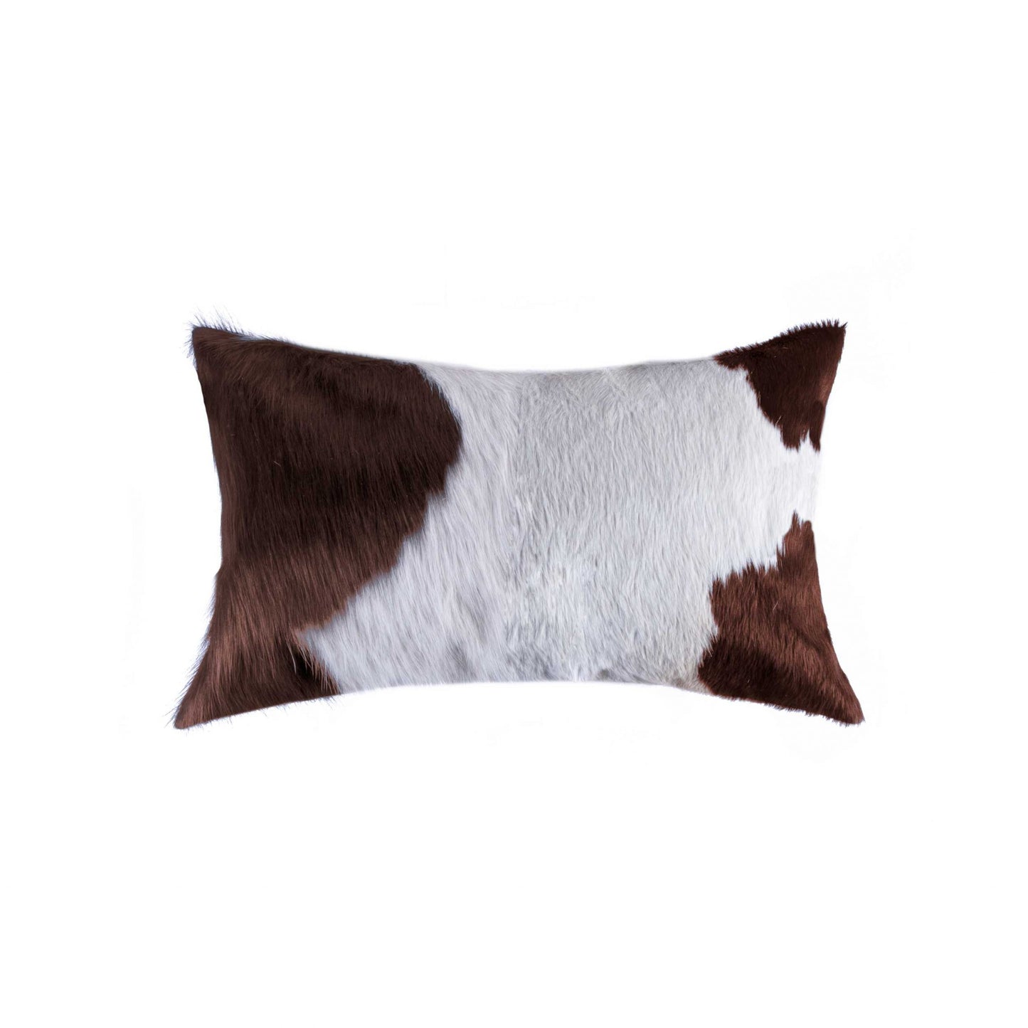 12" X 20" Brown and White Cowhide Throw Pillow-1