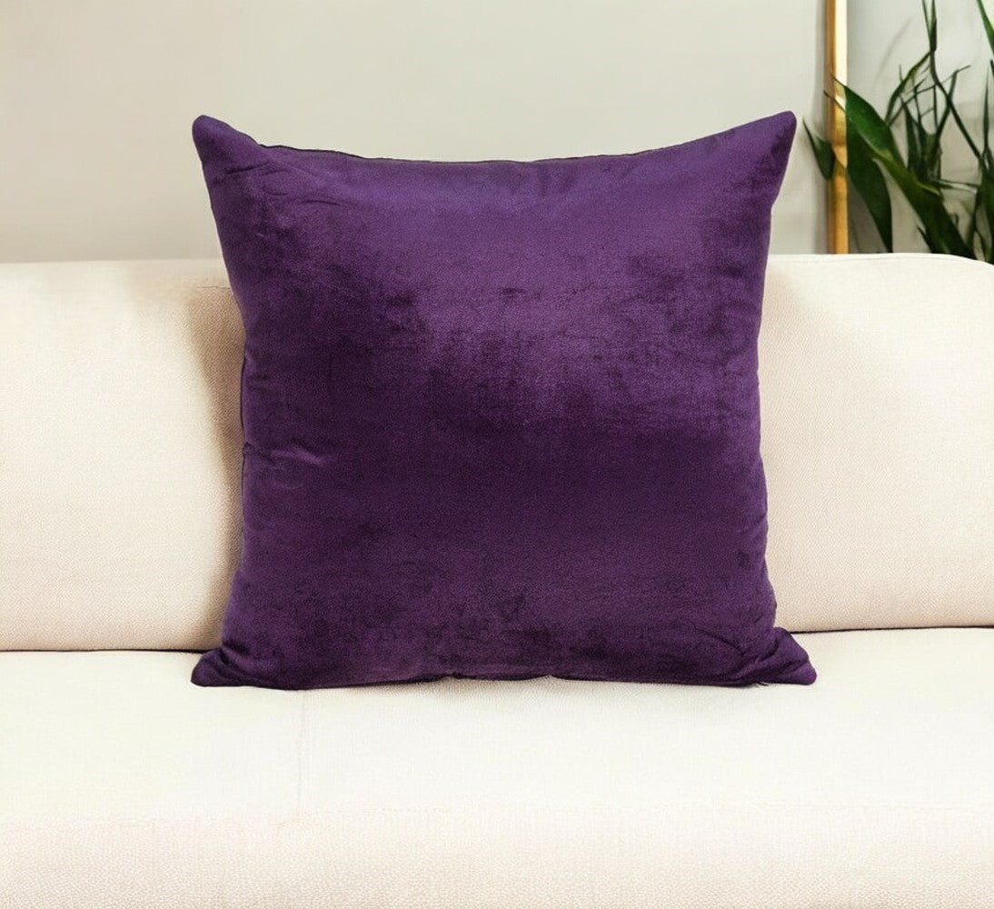 18" Purple Cotton Blend Throw Pillow-0