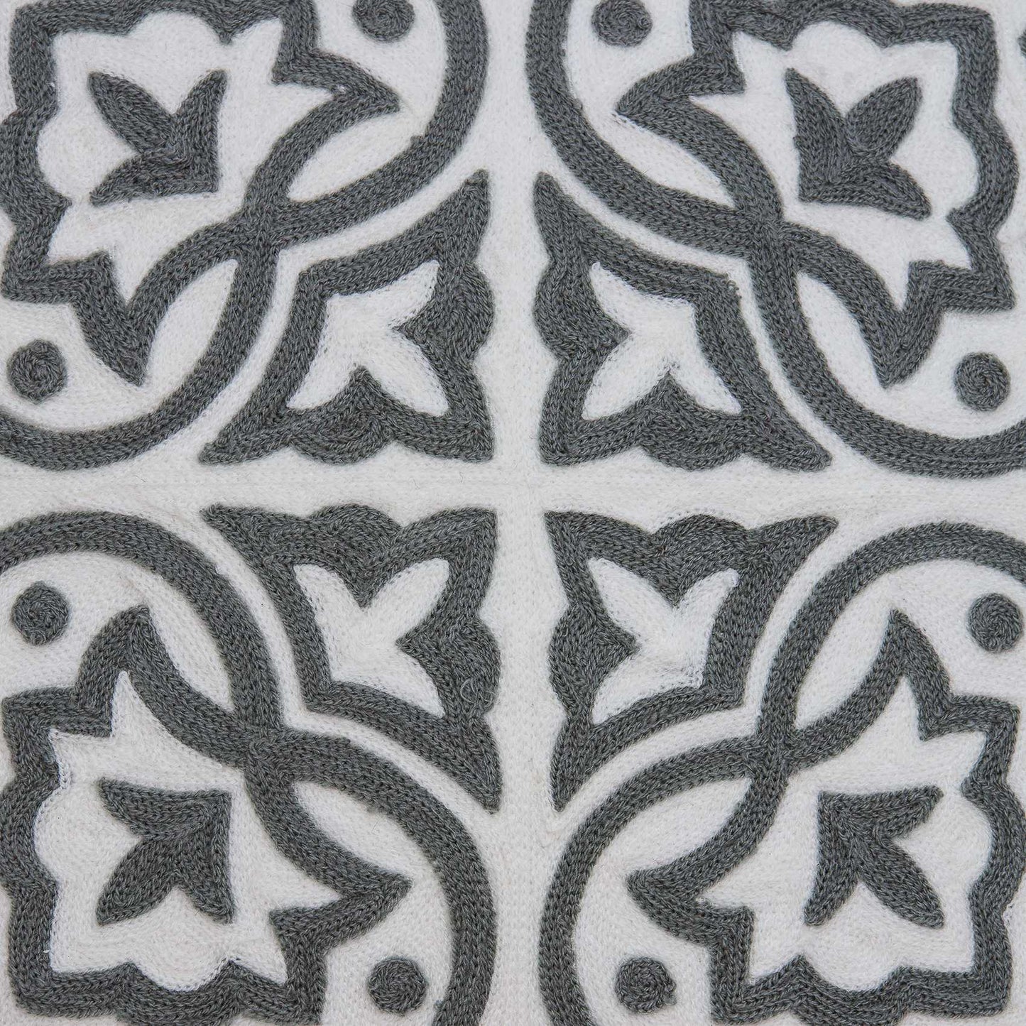 20" X 7" X 20" Traditional Gray And White Cotton Pillow Cover With Poly Insert-8