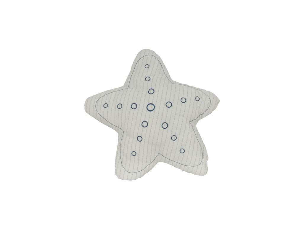 Set of Two 12" X 12" White Star Starfish Coastal Throw Pillow-1