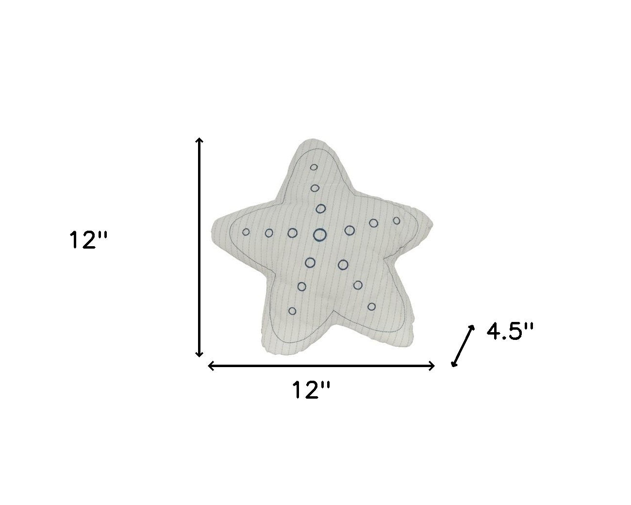 Set of Two 12" X 12" White Star Starfish Coastal Throw Pillow-3