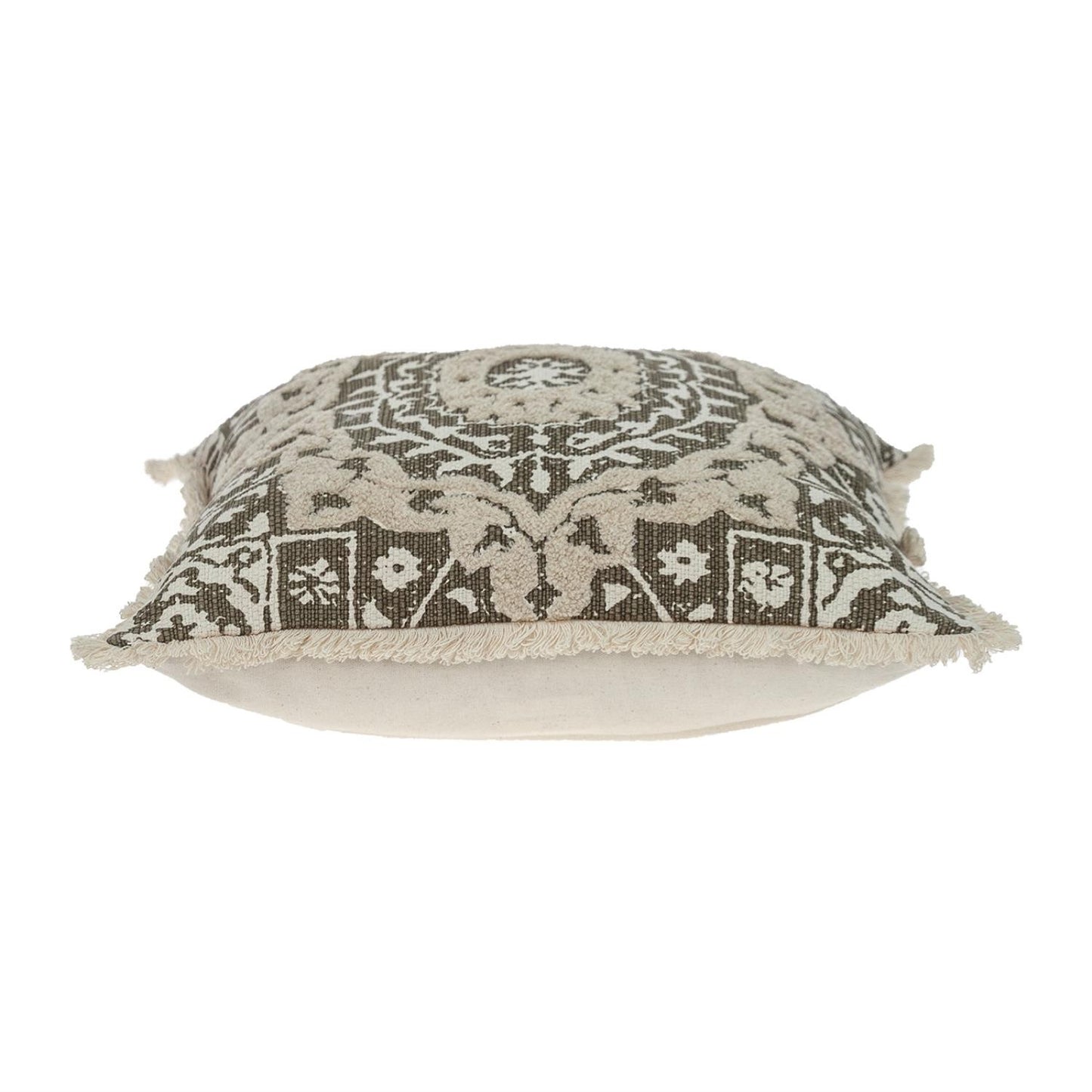 Boho Garland Beige and Dark Brown Decorative Accent Pillow-4