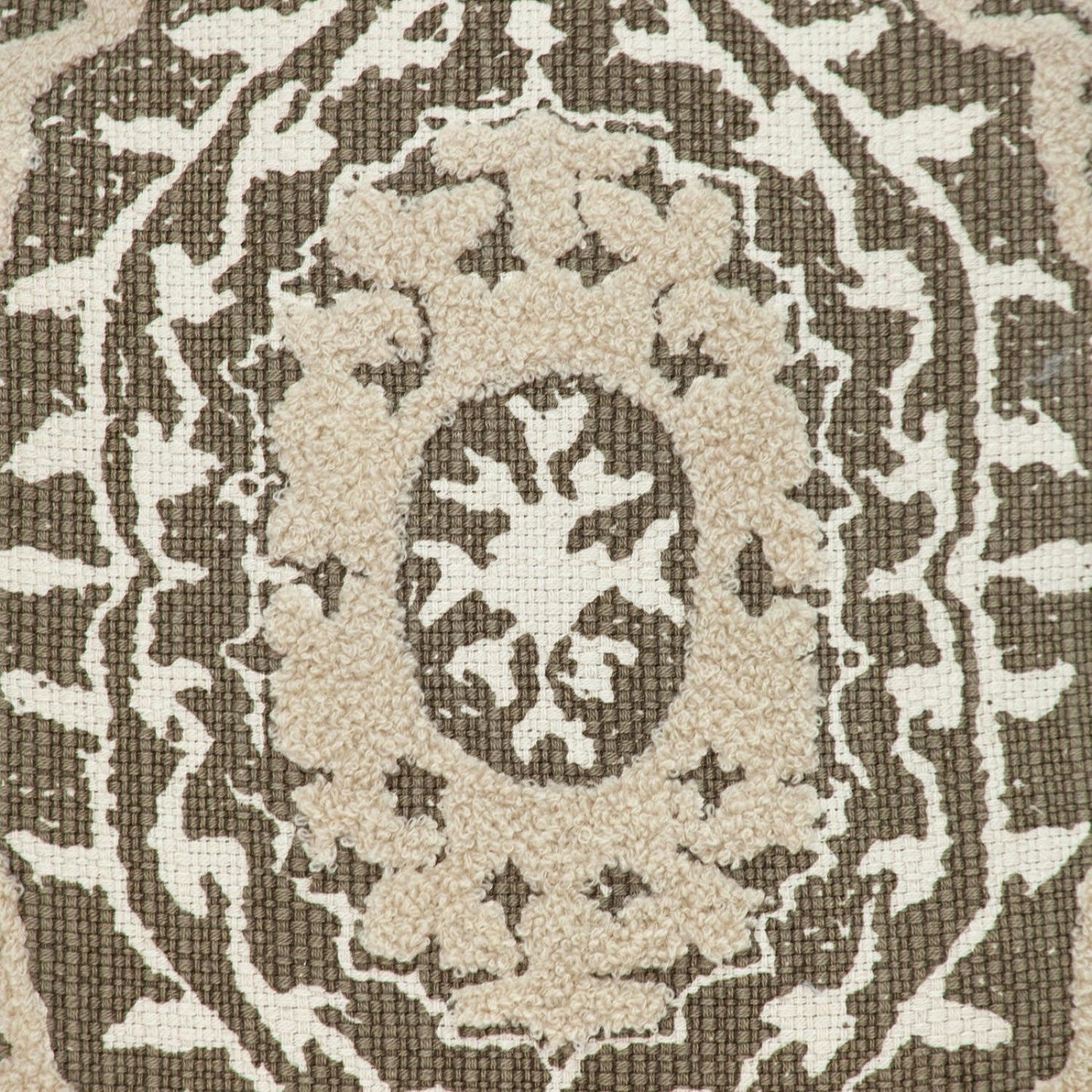 Boho Garland Beige and Dark Brown Decorative Accent Pillow-8
