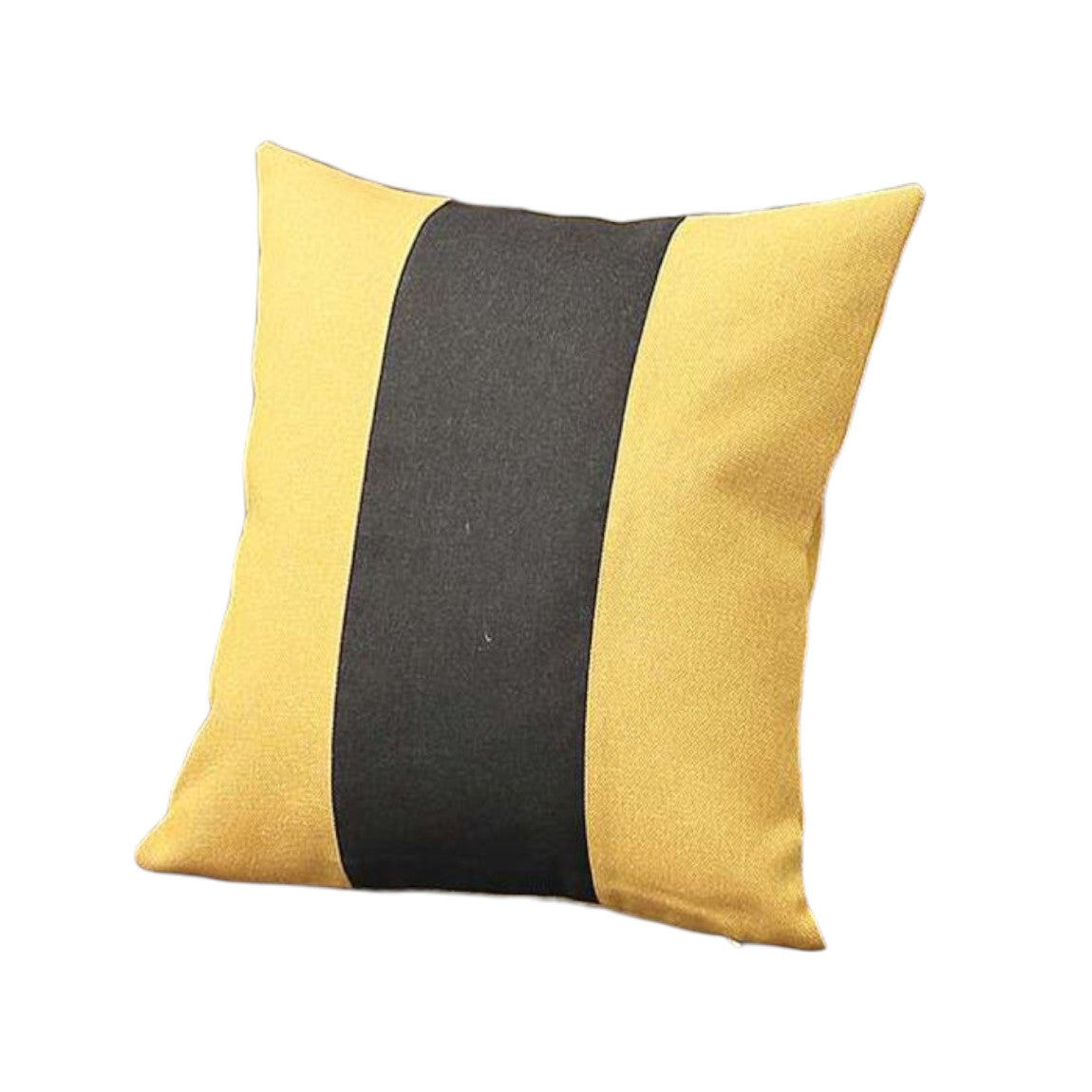 Set Of Two 18" X 18" Yellow And Black Geometric Zippered Handmade Polyester Throw Pillow-2