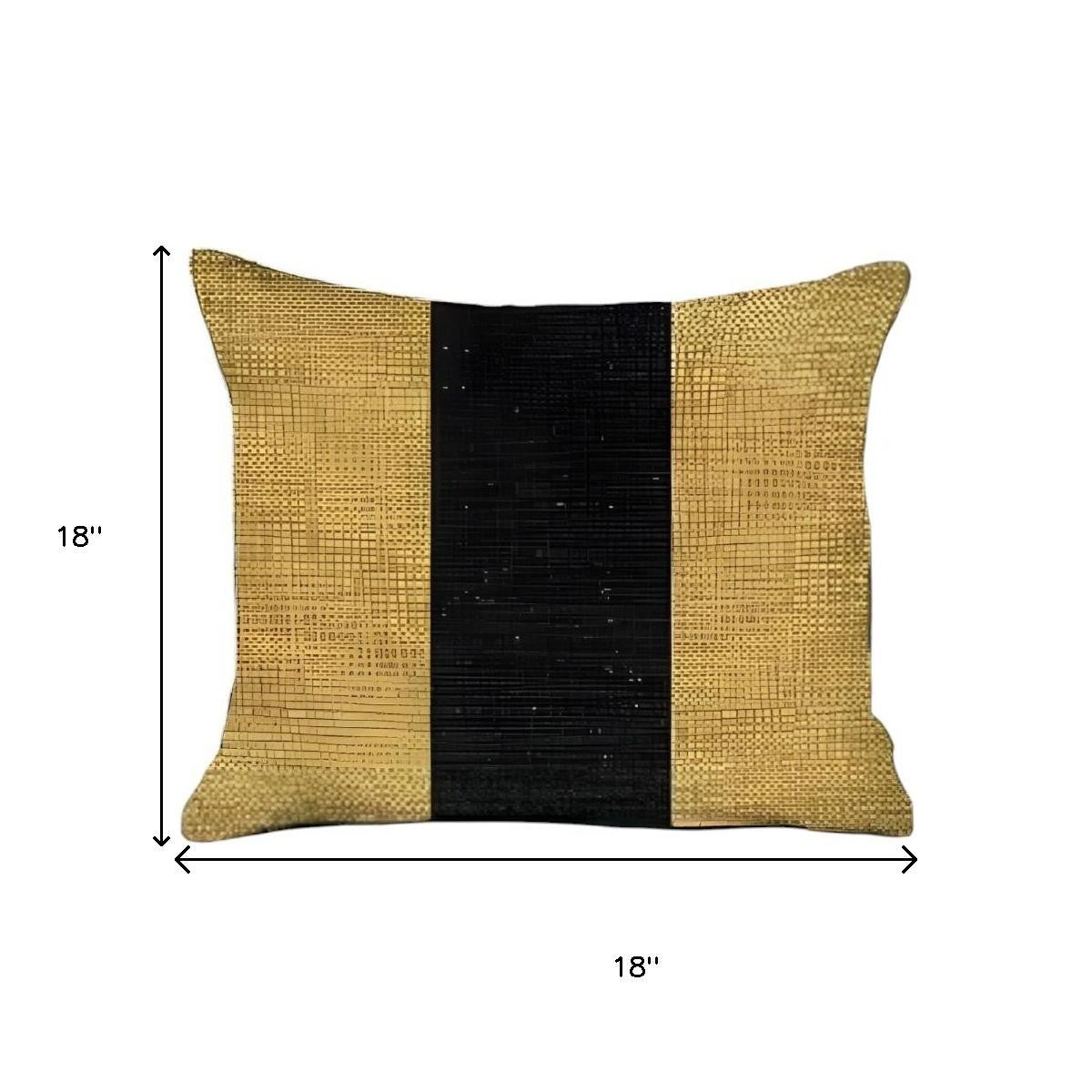 Set Of Two 18" X 18" Yellow And Black Geometric Zippered Handmade Polyester Throw Pillow-7