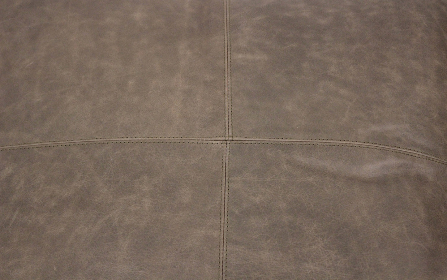 22" Gray Brown Distressed Leather Pouf Ottoman-7
