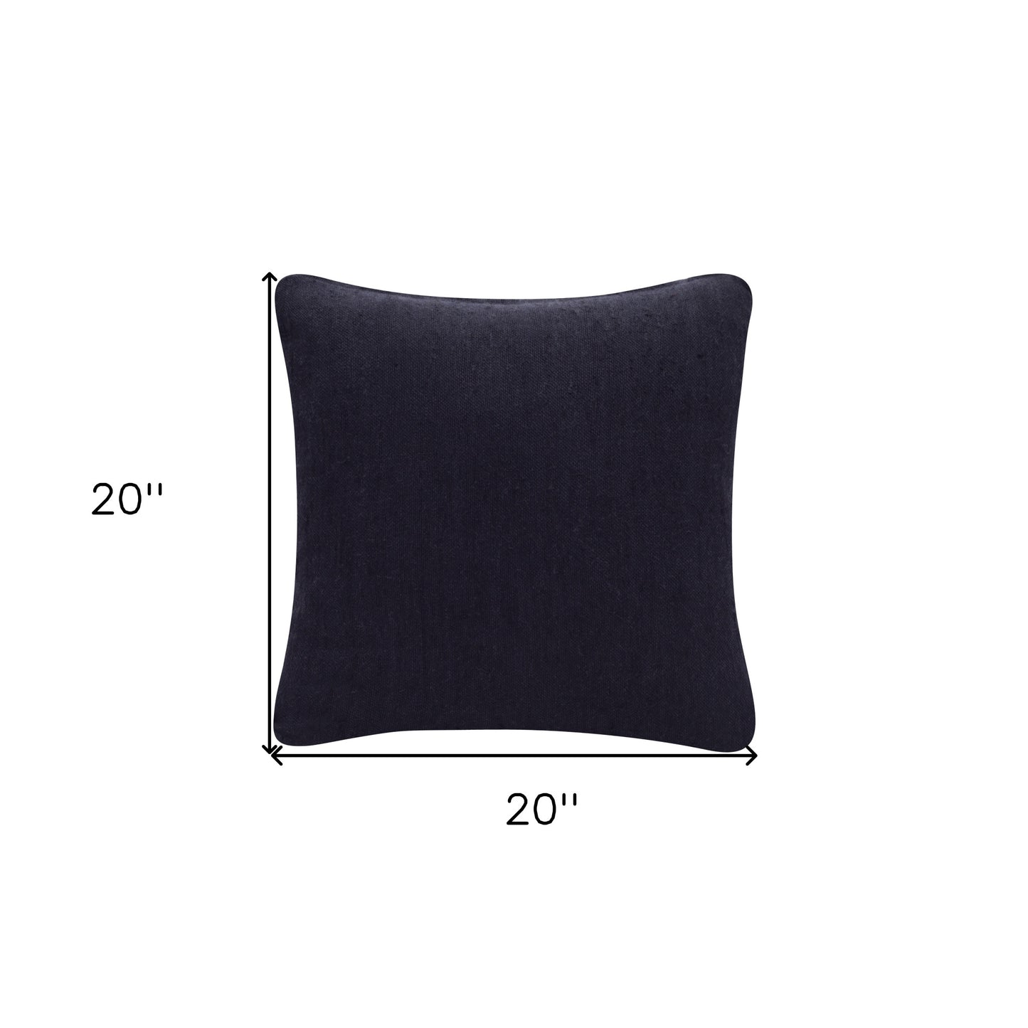 20" X 20" Black Linen Zippered Pillow-8