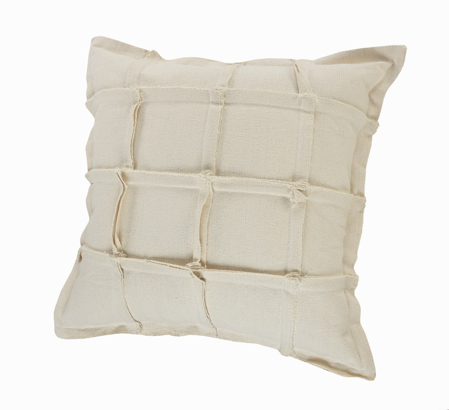 20" Beige Cotton Throw Pillow-3