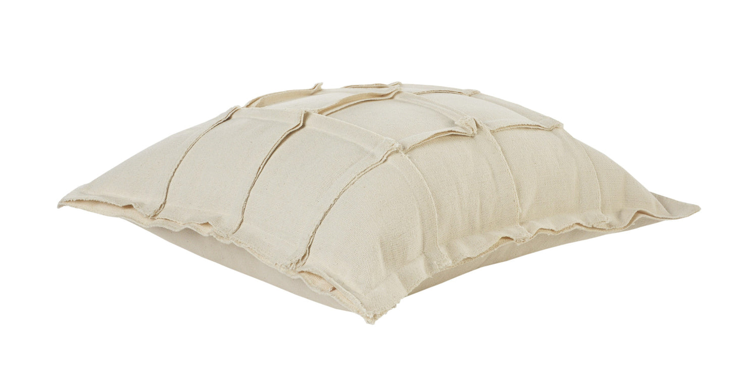 20" Beige Cotton Throw Pillow-5