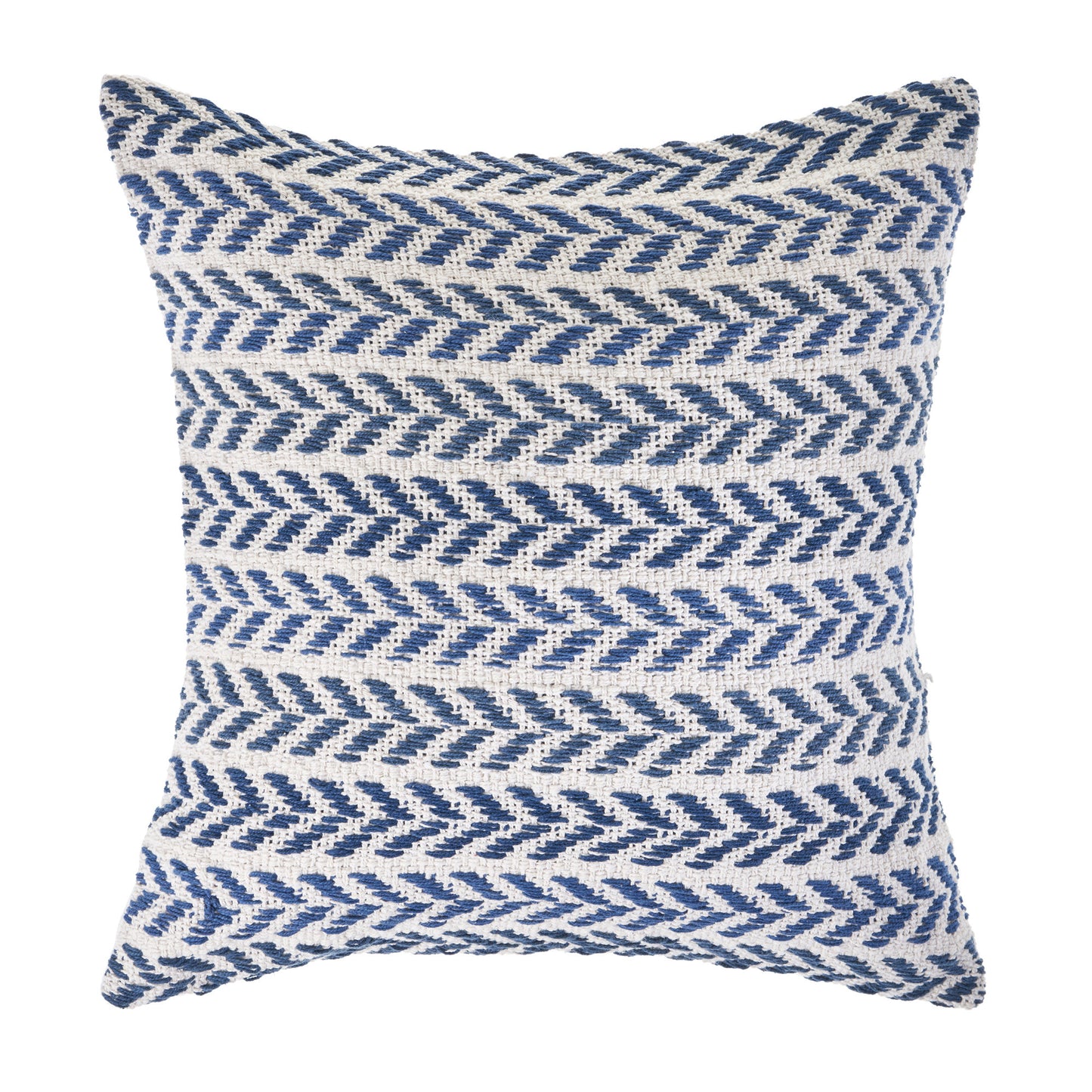 Set of Two 18" X 18" Blue Beach Chevron Cotton Zippered Pillow-0