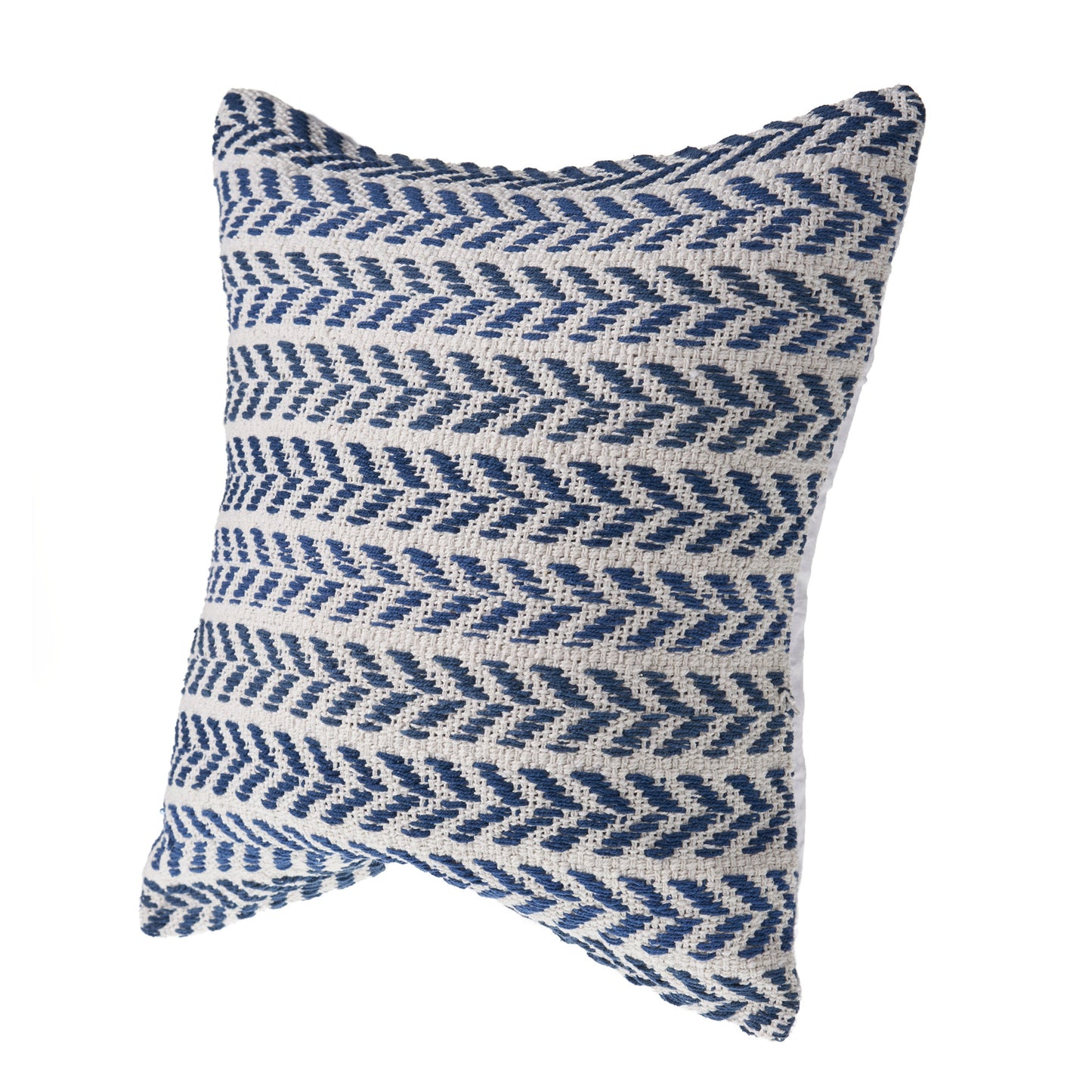 Set of Two 18" X 18" Blue Beach Chevron Cotton Zippered Pillow-4