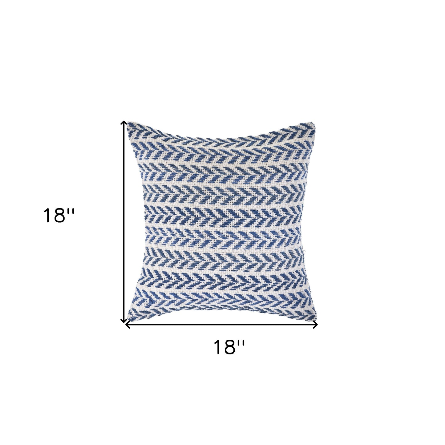 Set of Two 18" X 18" Blue Beach Chevron Cotton Zippered Pillow-7