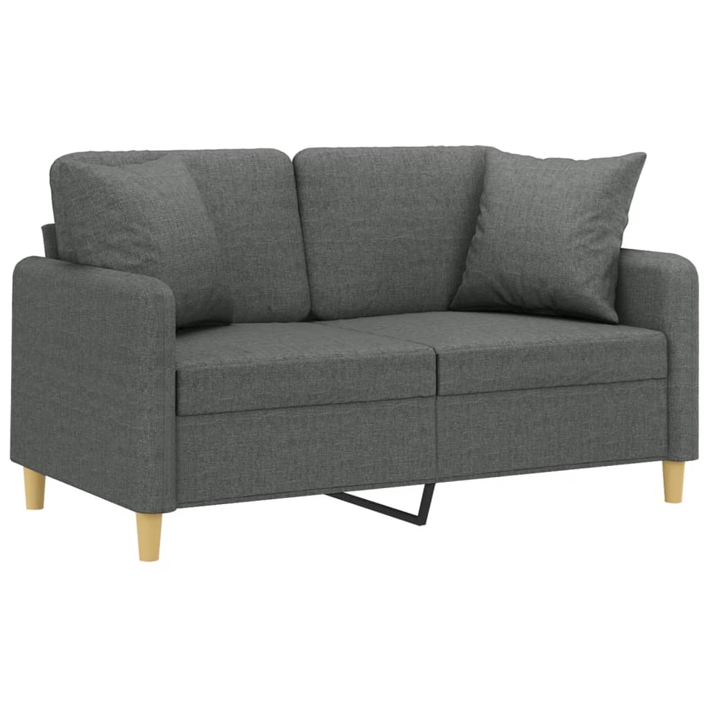 vidaXL 2-Seater Sofa with Throw Pillows Accent Loveseat for Living Room Fabric-1
