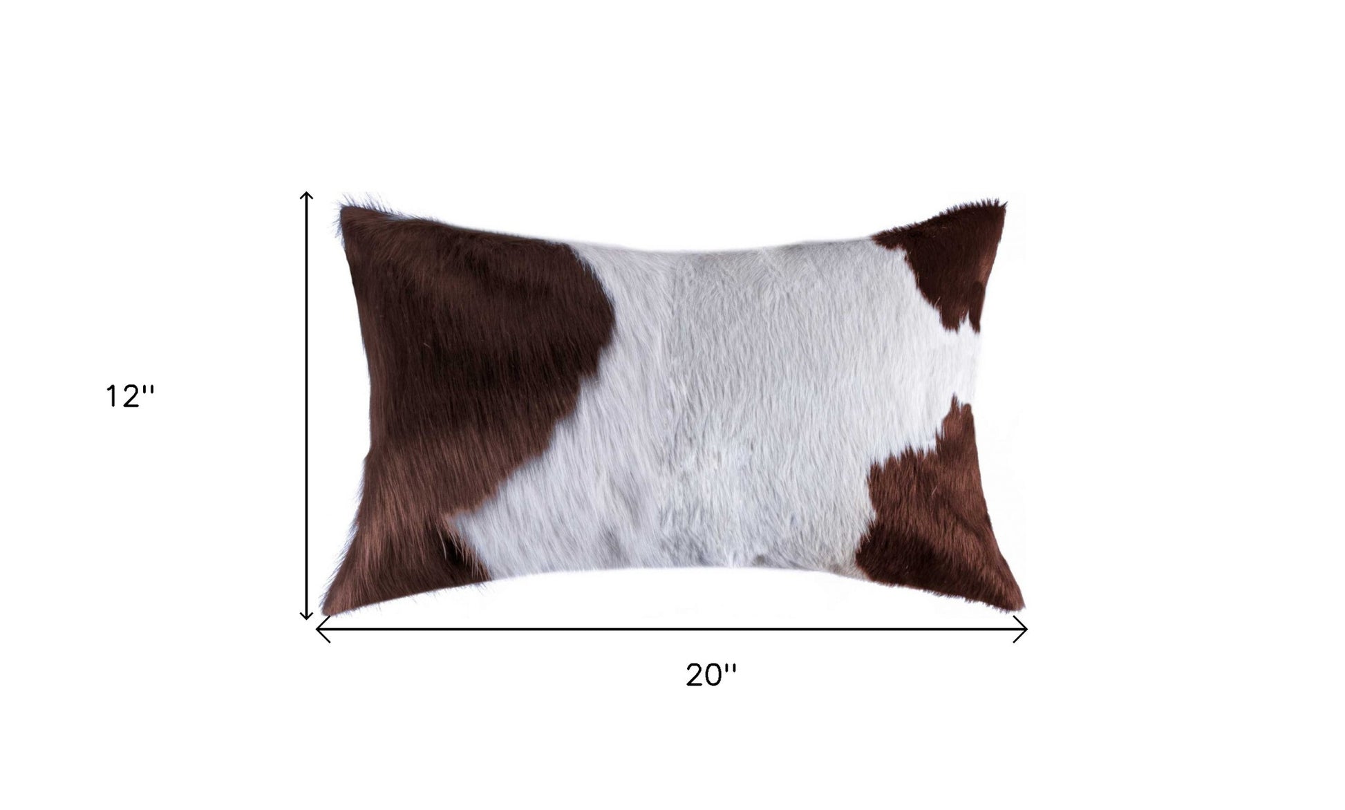 12" X 20" Brown and White Cowhide Throw Pillow-5