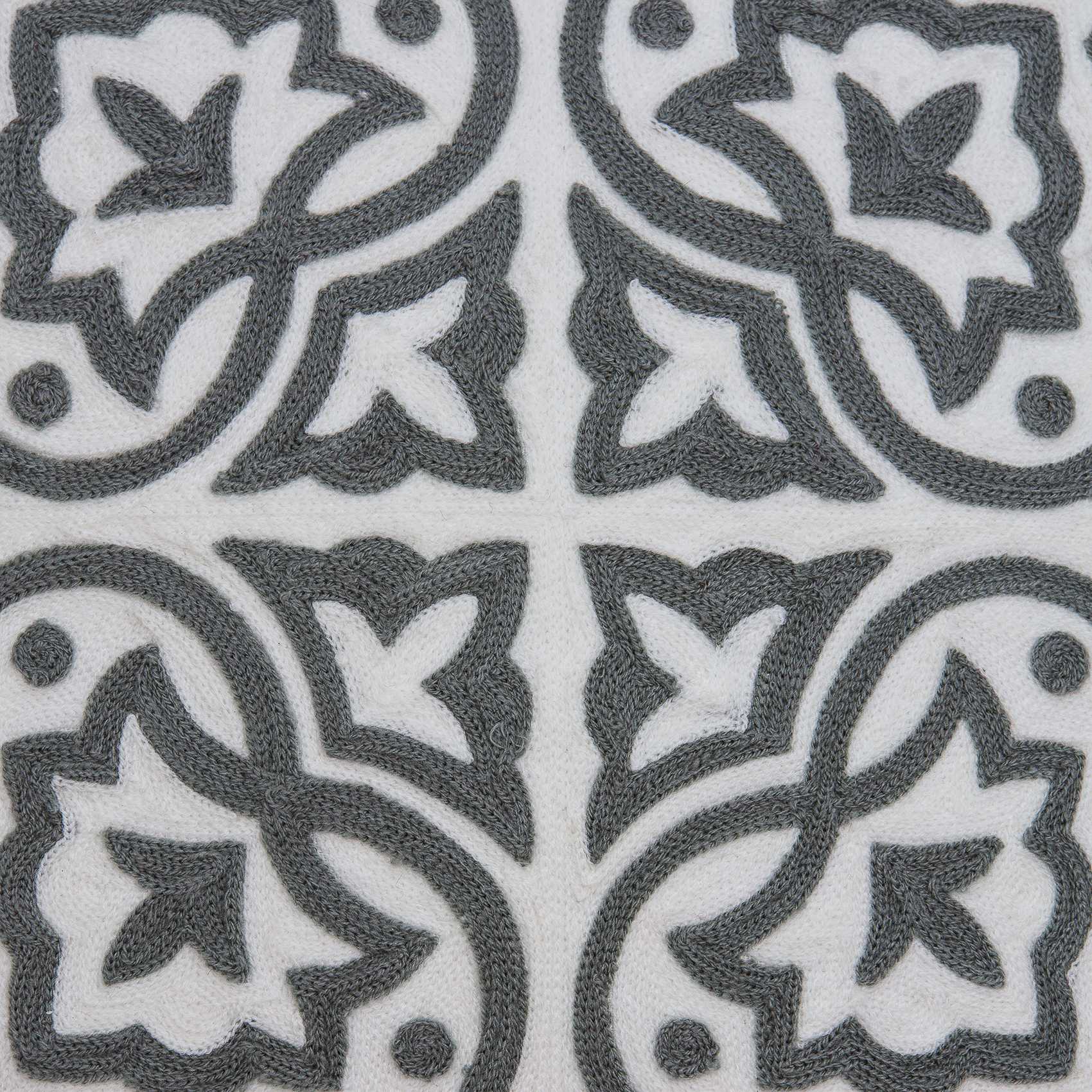 20" X 7" X 20" Traditional Gray And White Cotton Pillow Cover With Poly Insert-8