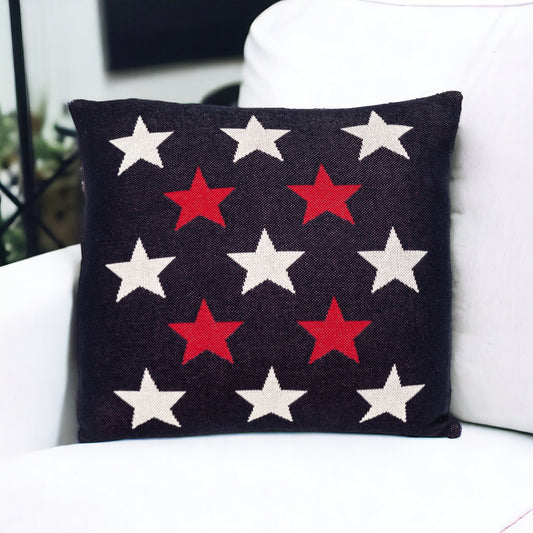 20" Black and White Cotton Throw Pillow-0