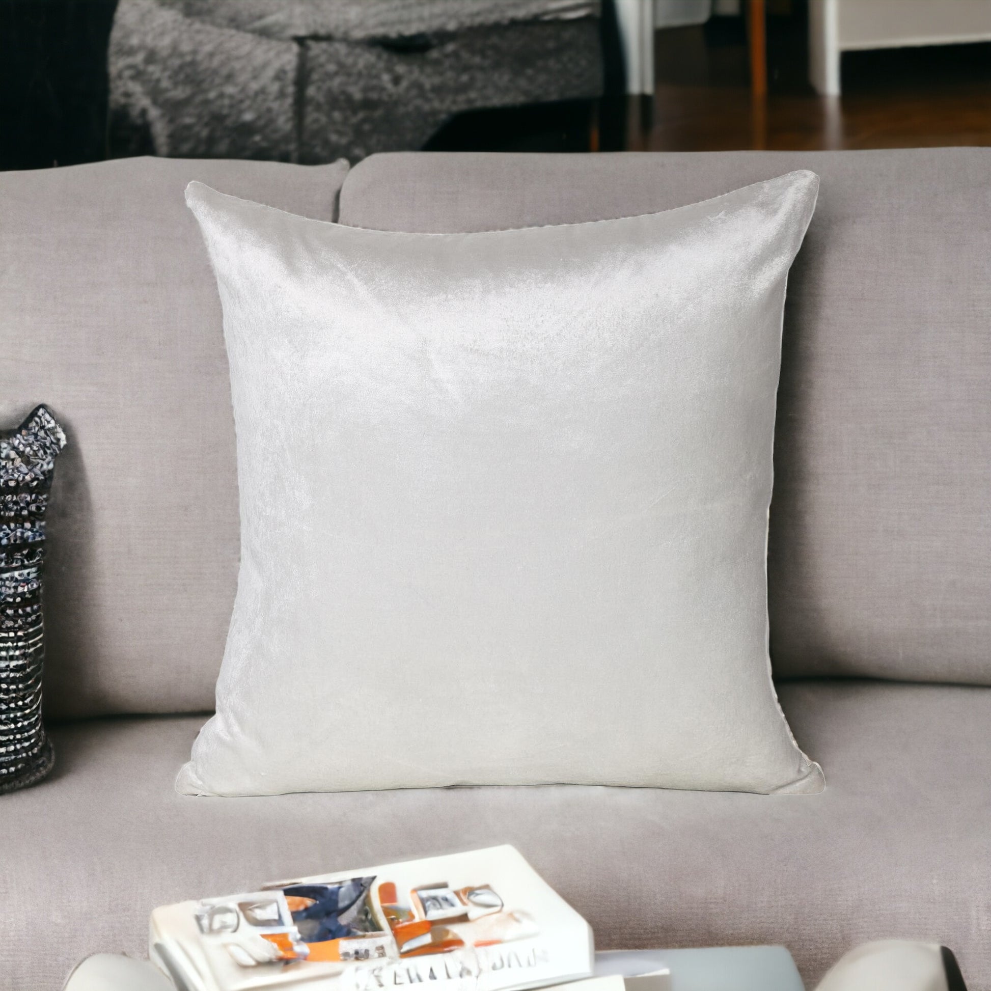 18" X 18" White Cotton Zippered Pillow-2