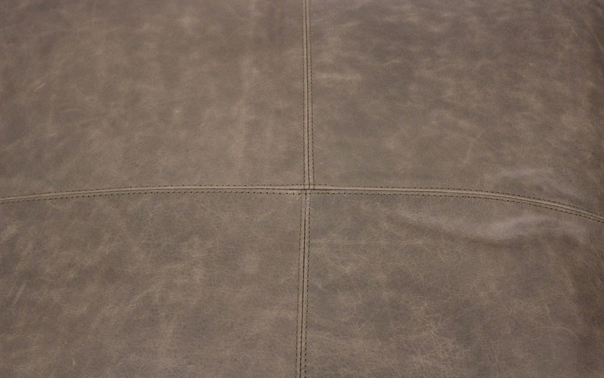 22" Gray Brown Distressed Leather Pouf Ottoman-7