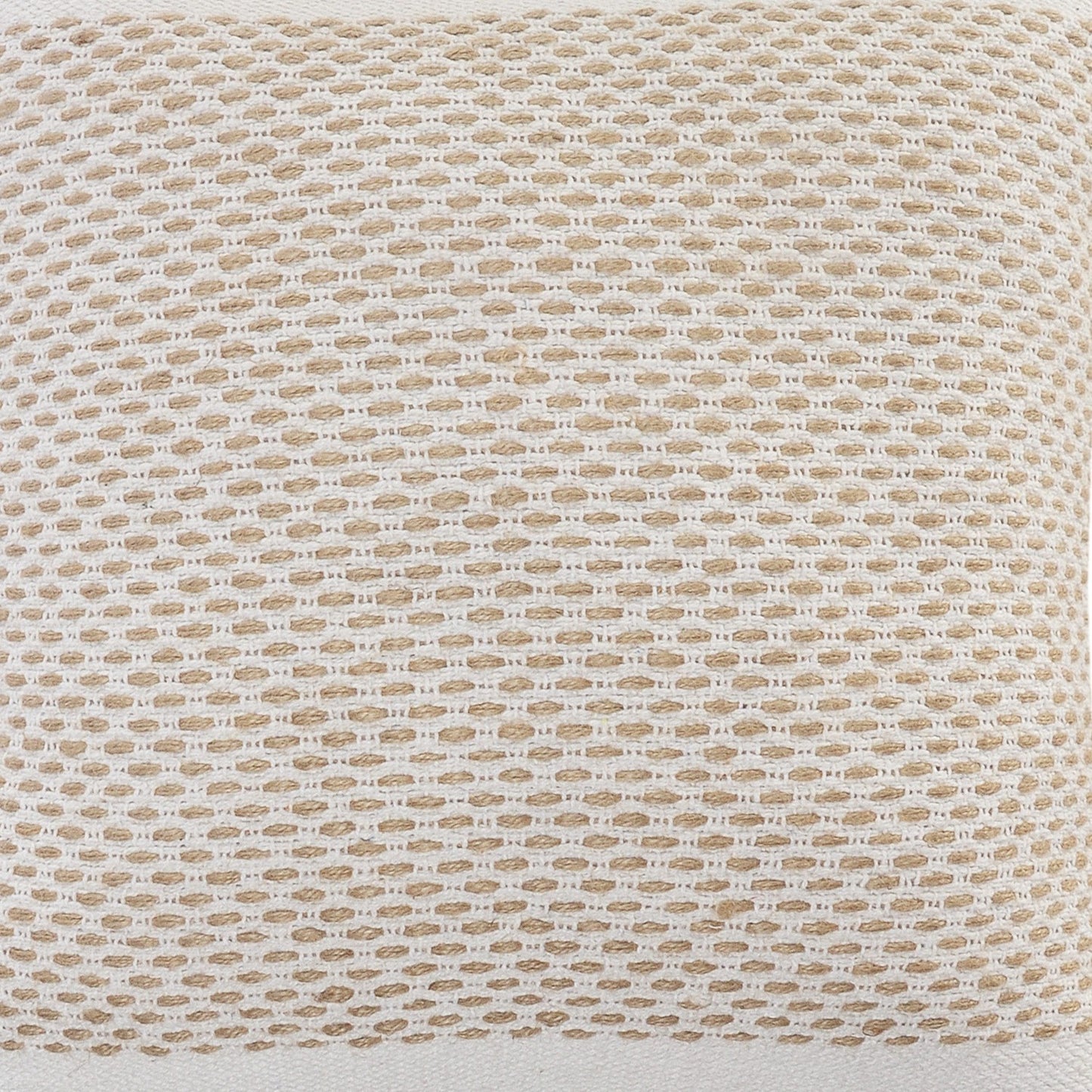20" Ivory And Natural Cotton Geometric Throw Pillow-7