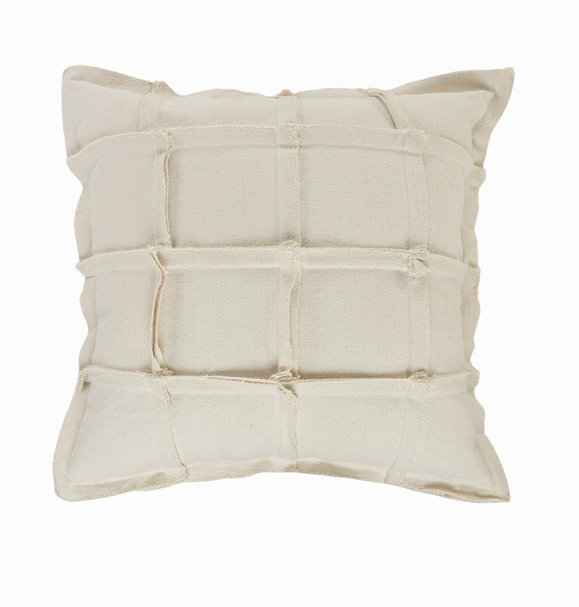 20" Beige Cotton Throw Pillow-1