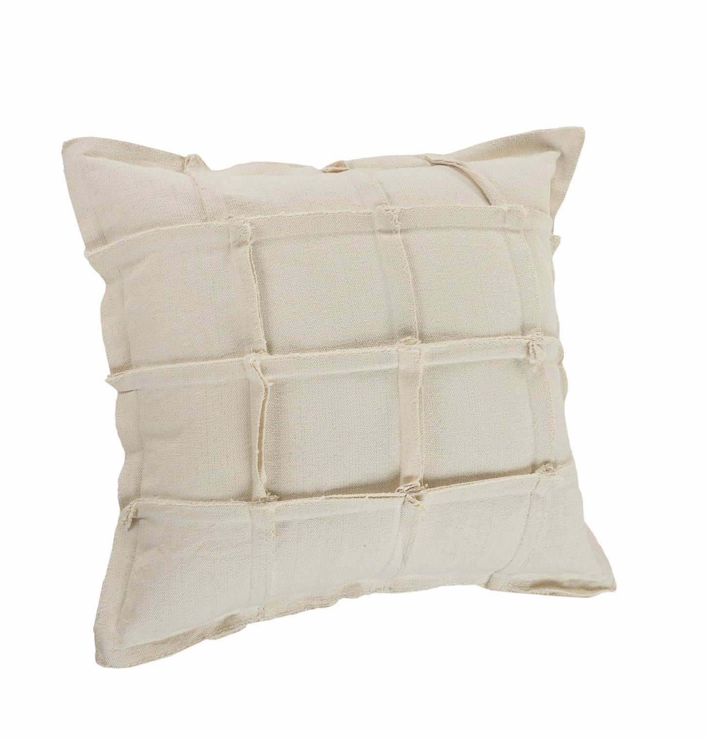 20" Beige Cotton Throw Pillow-2