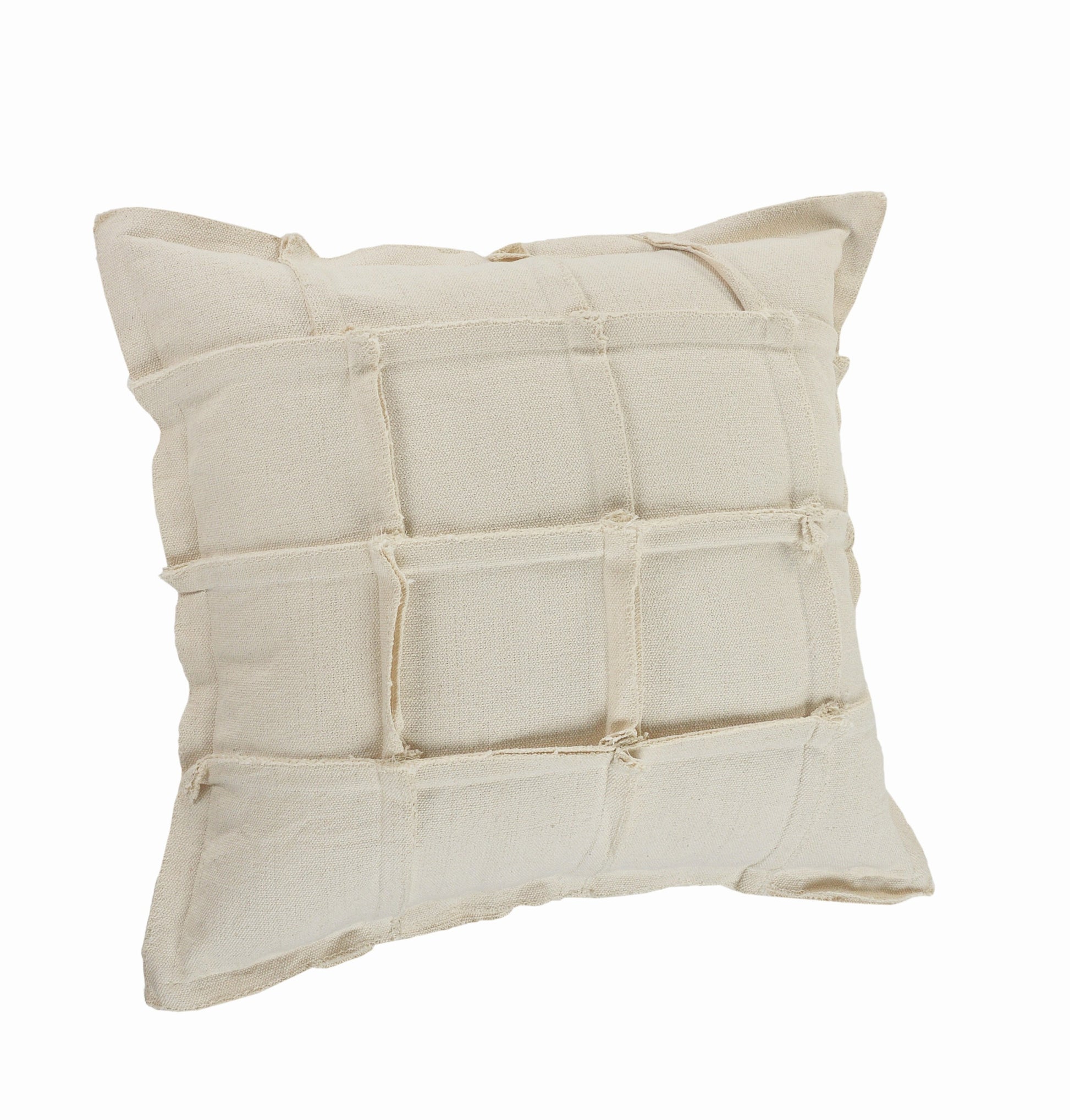 20" Beige Cotton Throw Pillow-2