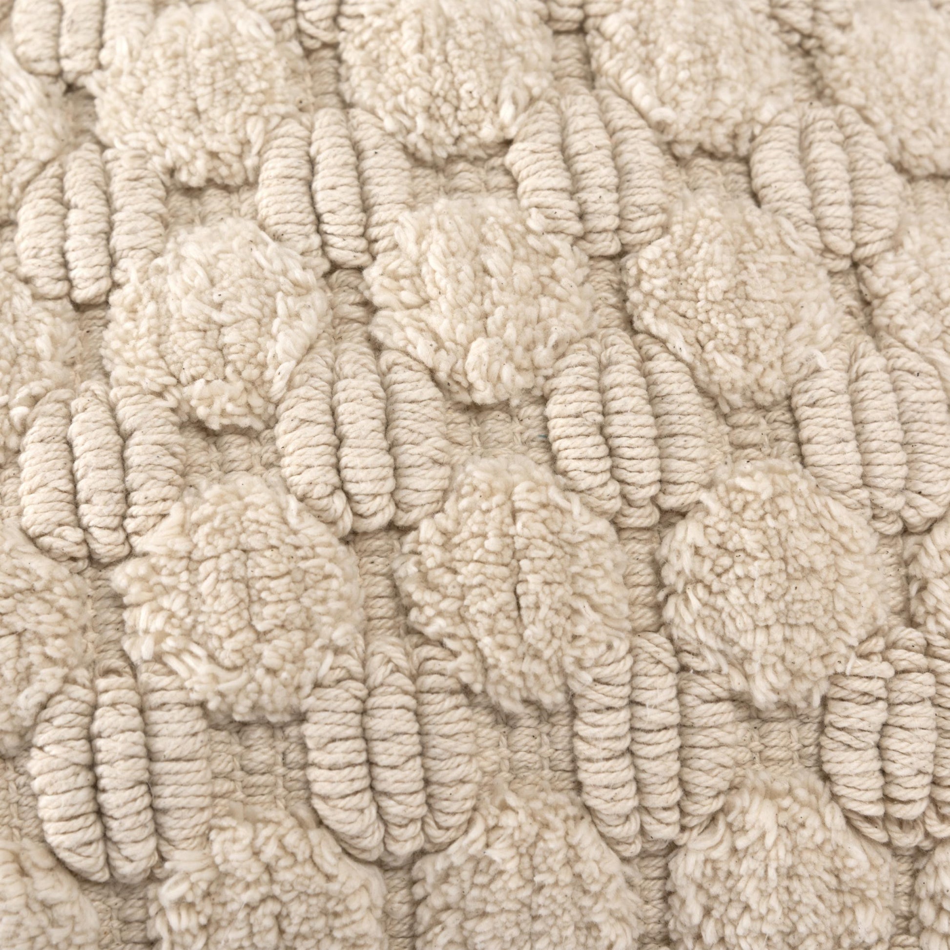 20" Ivory Cotton Throw Pillow With Texture-7